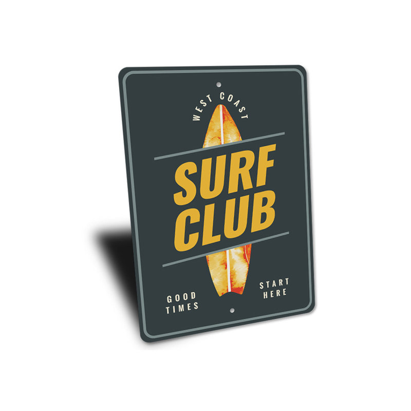 Panneau Surf Club, H 18 po x l 12 po x P 0,06 po