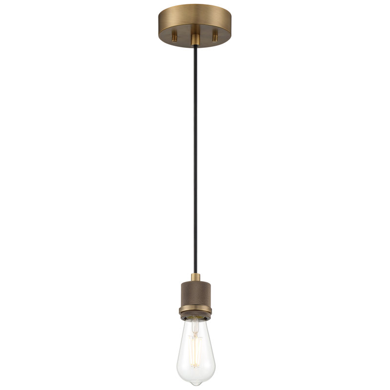 Luminaire suspendu 1 lumière, Laiton brossé antique