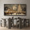 «Christmas Holiday Celebration Winter City Scene Christmas Tree Landscape», œuvres d'art rétro, photos de scène de vacances festives nostalgiques, impression numérique sur toile giclée sur toile
