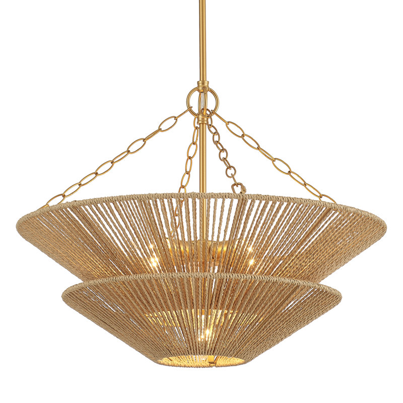 Lustre boho à 5 lumières de 23,62 po de diamètre à intensité variable