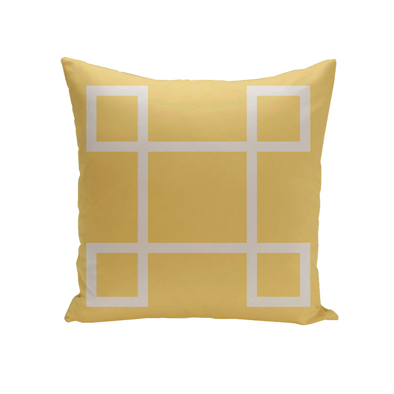 Outdoor Reversible Throw Pillow, Lemon, 16" x 16" 