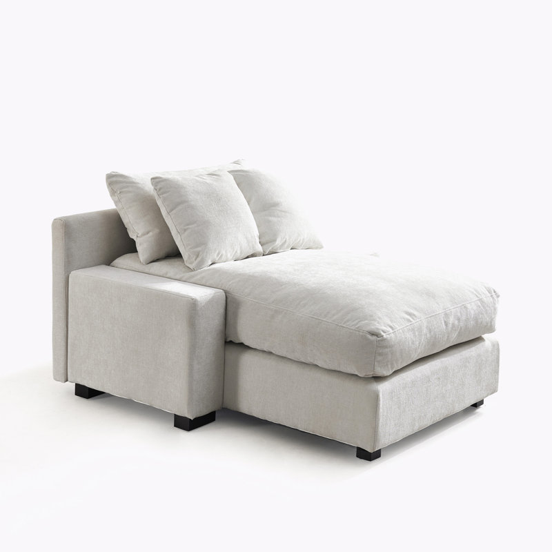 Canapé-lit en chenille, Chenille beige