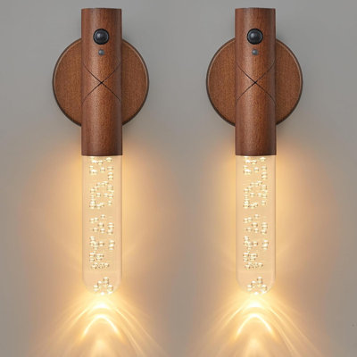 Hildagarde Solid Wood LED Plug-in Armed Sconce