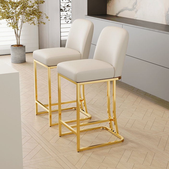 Ensemble de 2 chaises de bar de style moderne avec une conception simple, des tabourets hauts confortables au design créatif et des chaises de salle à manger flexibles convenant aux bars, aux restaurants ou aux comptoirs de cuisine