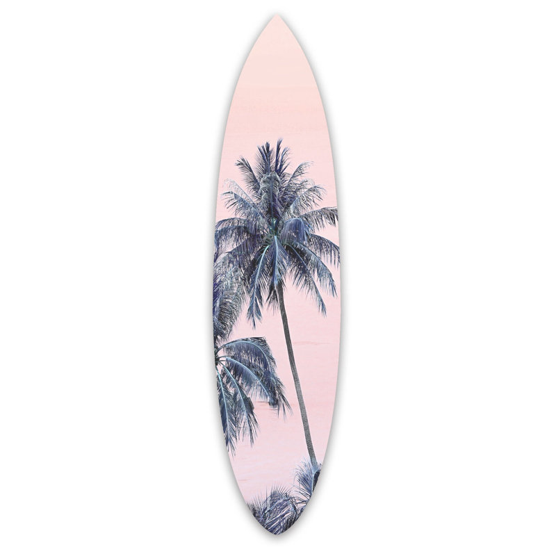 Palm Surfboard Pink Acrylic by Oliver Gal