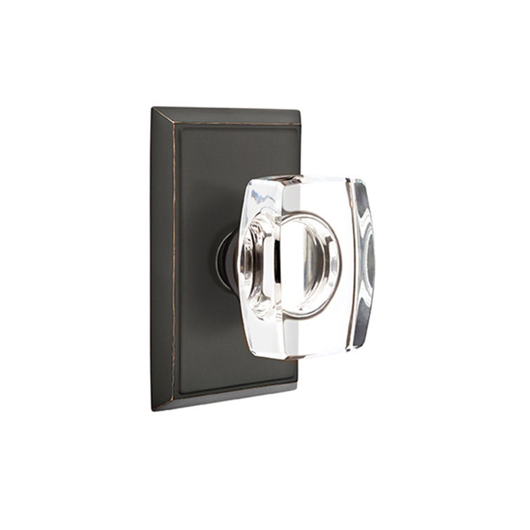 Passage Windsor Crystal Knob with Rectangular Rose