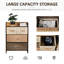 Commode 4 pièces pour chambre - Tiroirs en tissu et structure en acier, 3 rangements avec plateau en bois imitation érable, par For Entryway Radiance