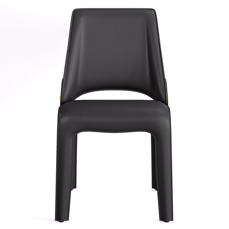 Saddle Leather Dining Chair, Black