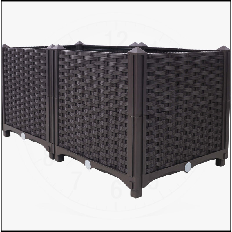 Deep Raised Garden Bed Plastic Planter Boxes, 14.7" H x 31.5" W x 31.5" D