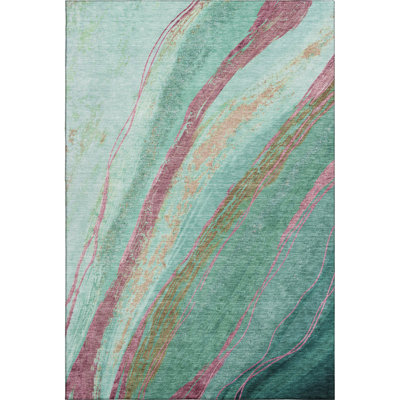 Premium Machine Washable Mayfield AMF2037 Swirls Rug