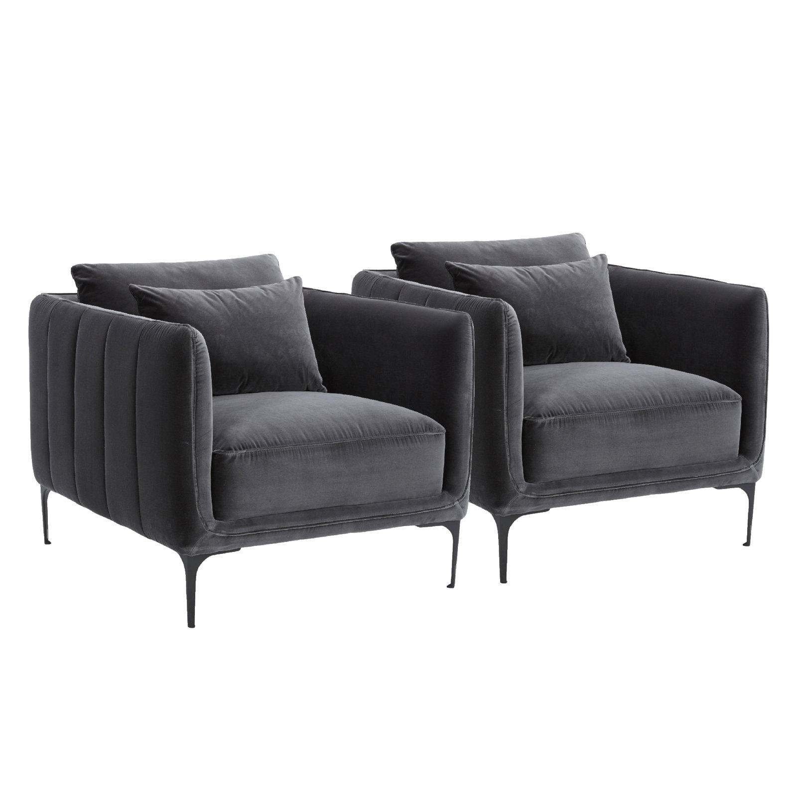 Rae Upholstered Armchair, Gray Velvet