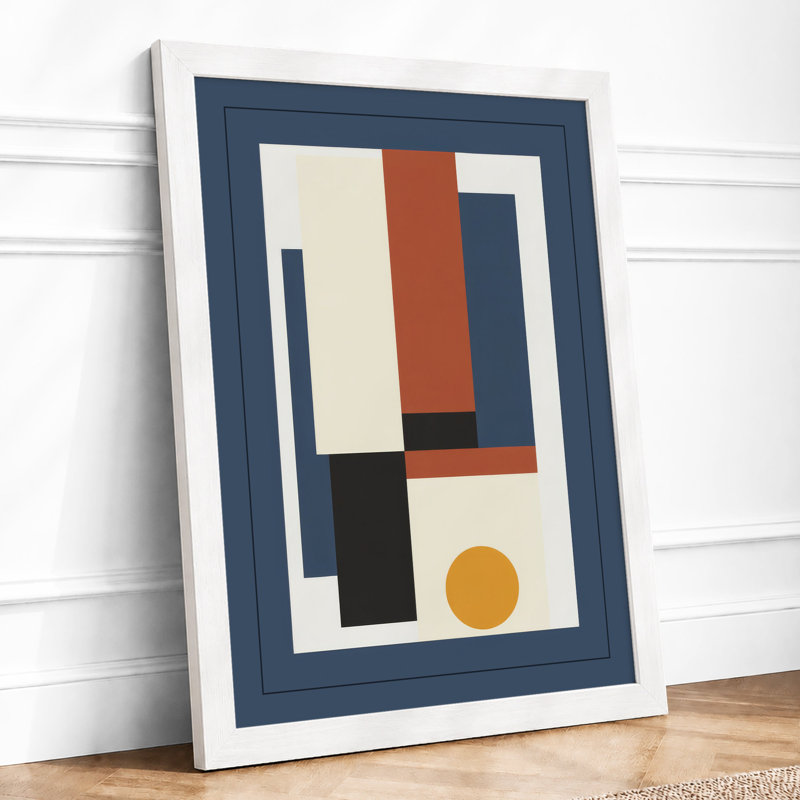 Angular Forms Geometric - Framed Print, A3 - 42.0 x 29.7 cm, White