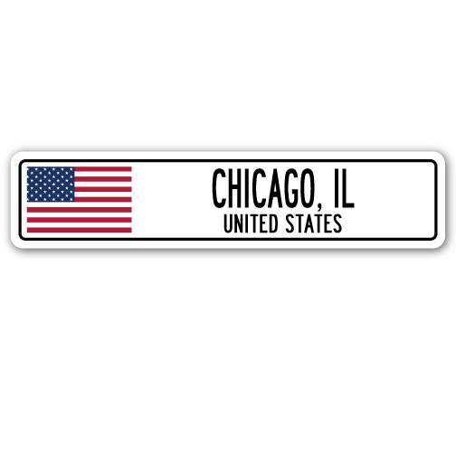 Panneau de signalisation en aluminium Bogard Chicago, Il, États-Unis, H 7 po x l 30 po x P 1 po