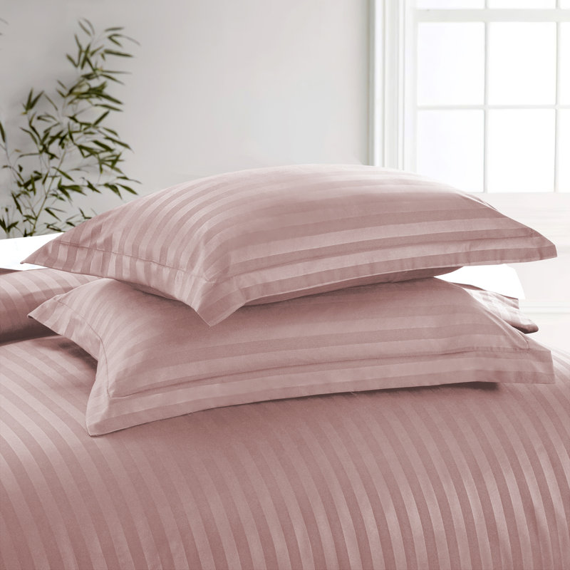 Microfiber 250 TC Reversible Complete Stripe Duvet Cover Set with Pillowcases, Double Duvet Cover Set + 2 Additional Pieces