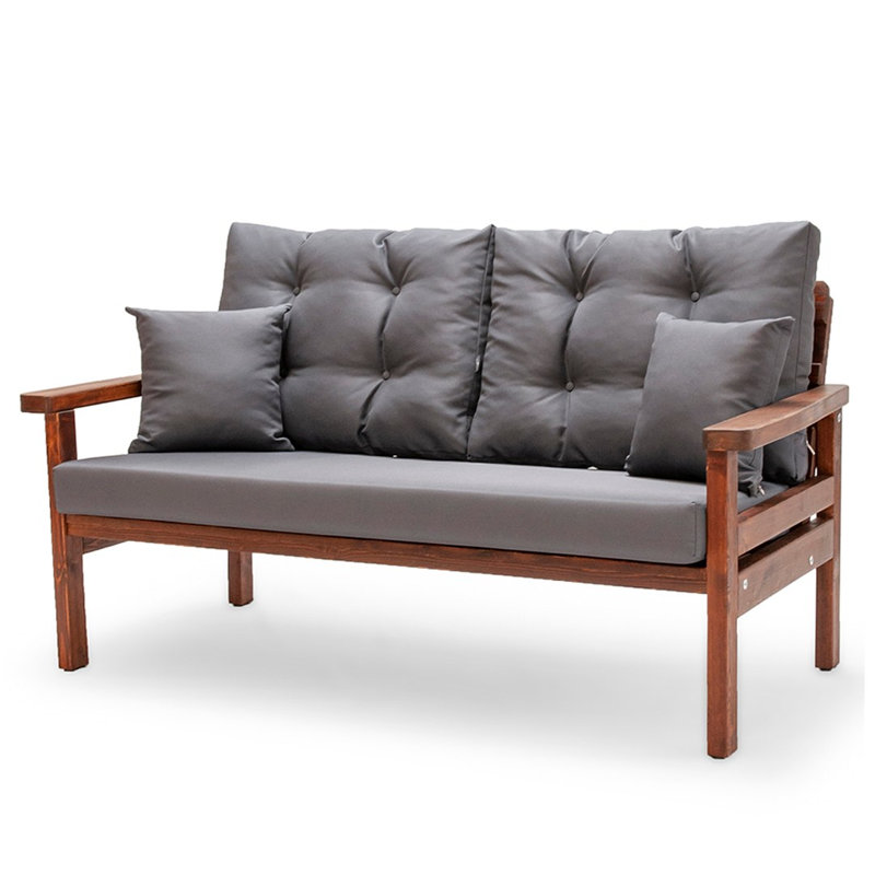 Banc en bois Dado, Gris foncé