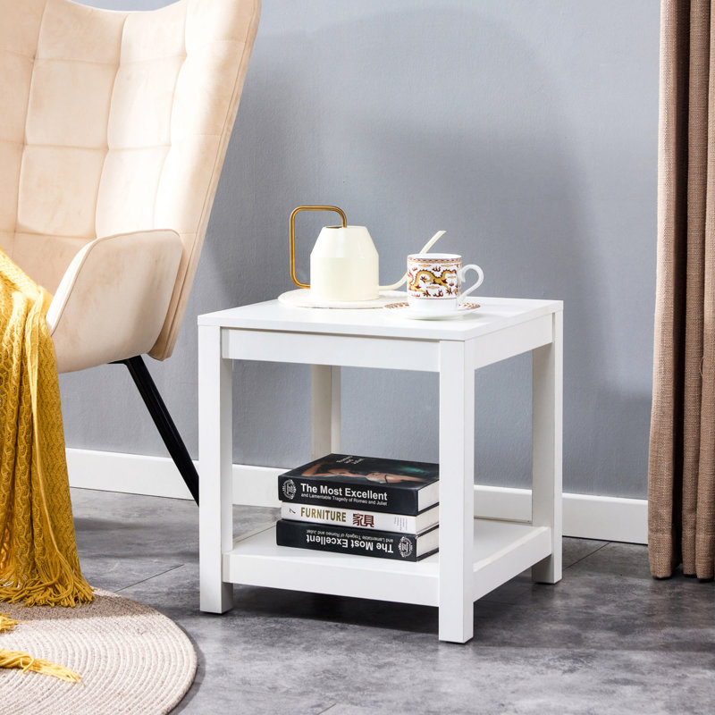Table de chevet en bois, Blanc