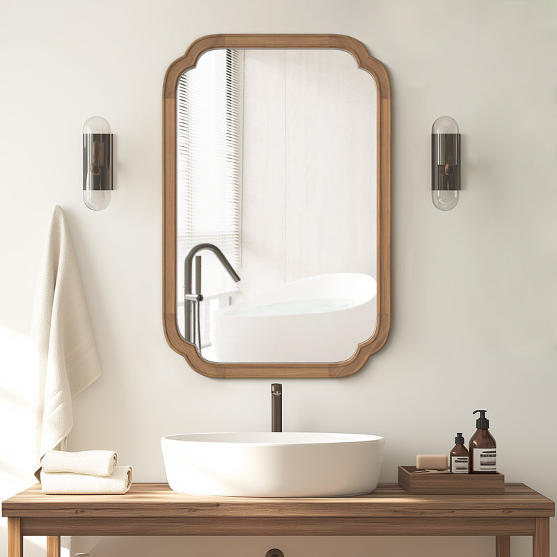 Miroir mural Ali, 36 po x 24 po, Miel profond, 1