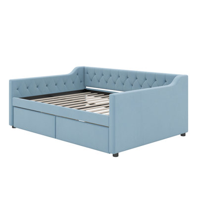 Anant Full Size Upholstered Tufted Daybed with 2 Drawers -  Mercer41, 9244C47CDFB243388D00B0E3C5B14CA4