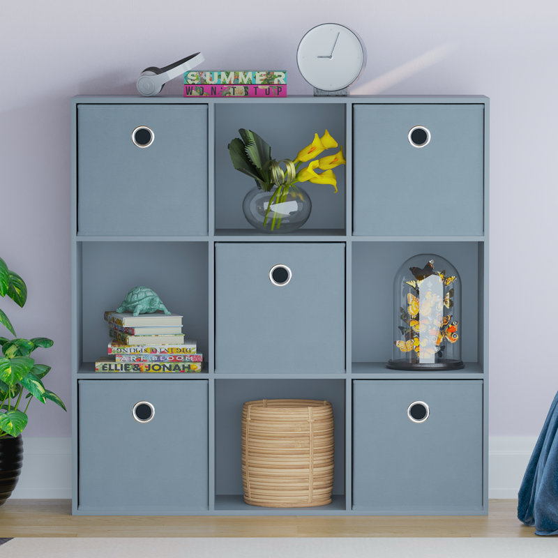 Herm 96.5 cm H x 96.5 cm W Cube Bookcase, Grey