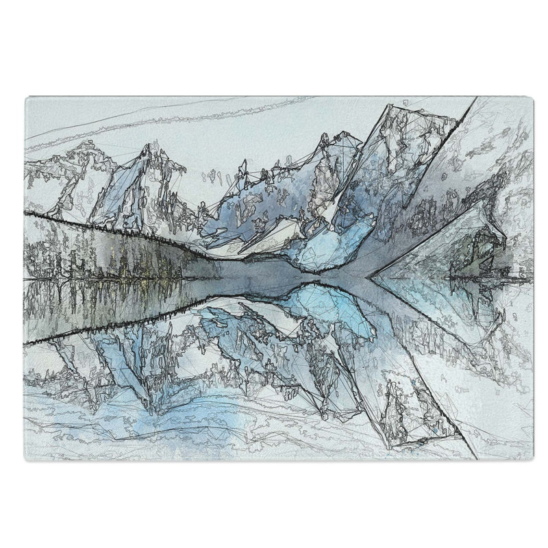 Glass Morraine Lake in Banff Canada in Abstract Chopping Board, 39 cm W x 28.5 cm L