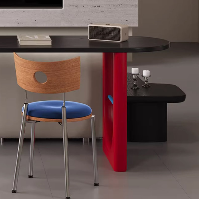 Novel-shaped Multi-functional Solid Wood Desk, 29.52" H x 86.61" W x 23.62" D