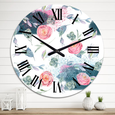 Horloge murale rose
