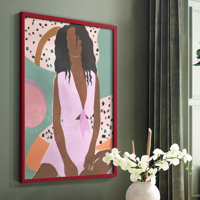«Curly Lady III», reproduction encadrée - bois massif