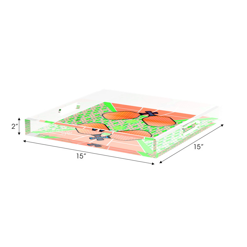 Decorative Tray, 2" H x 15" W x 15" D, Pam/Emma