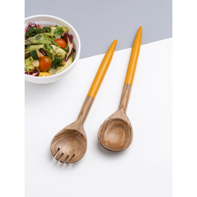 Ensemble à salade en résine et bois