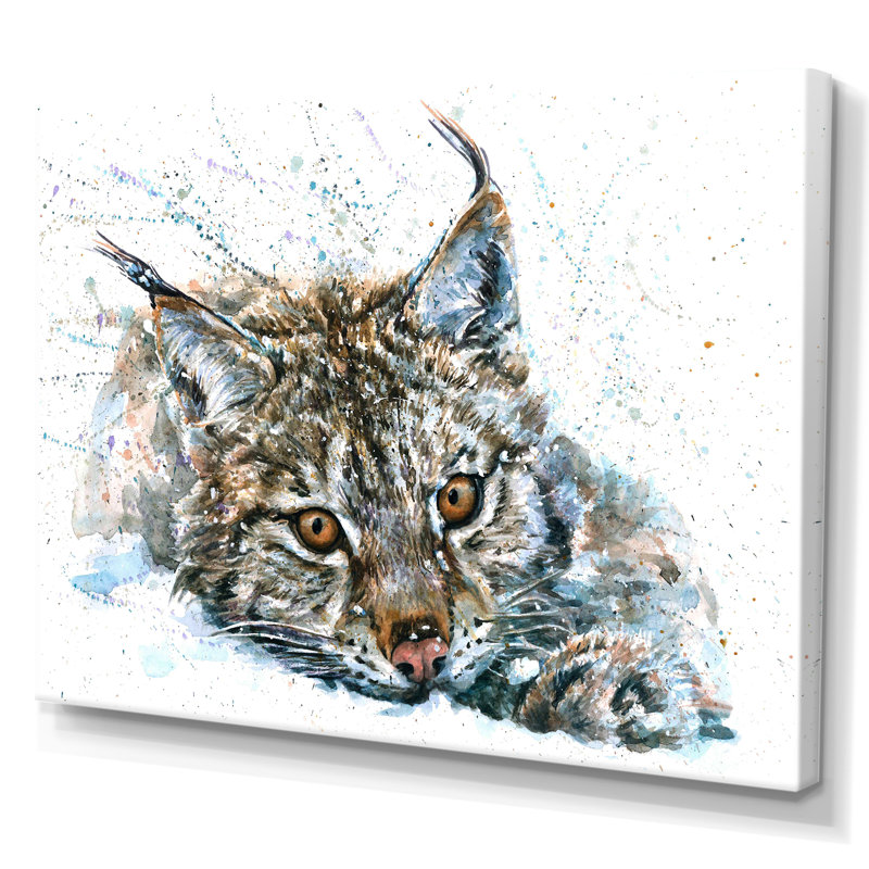 Reproduction de cadre flottant sur toile Lynx Wildlife, H 16 po x l 32 po x P 1 po, Toile tendue
