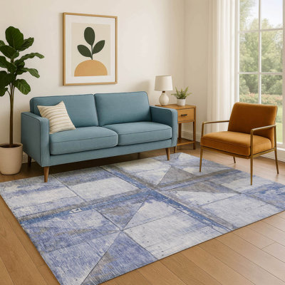 Tapis géométrique de qualité supérieure lavable à la machine Medena AMF1876