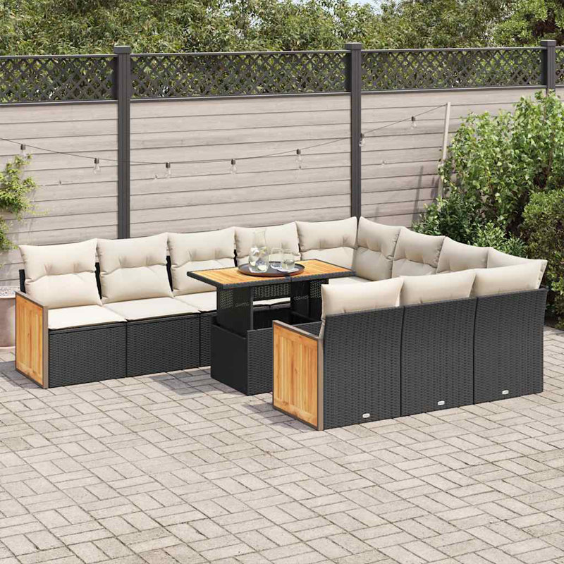 Vidaxl Garden Sofa Set Black