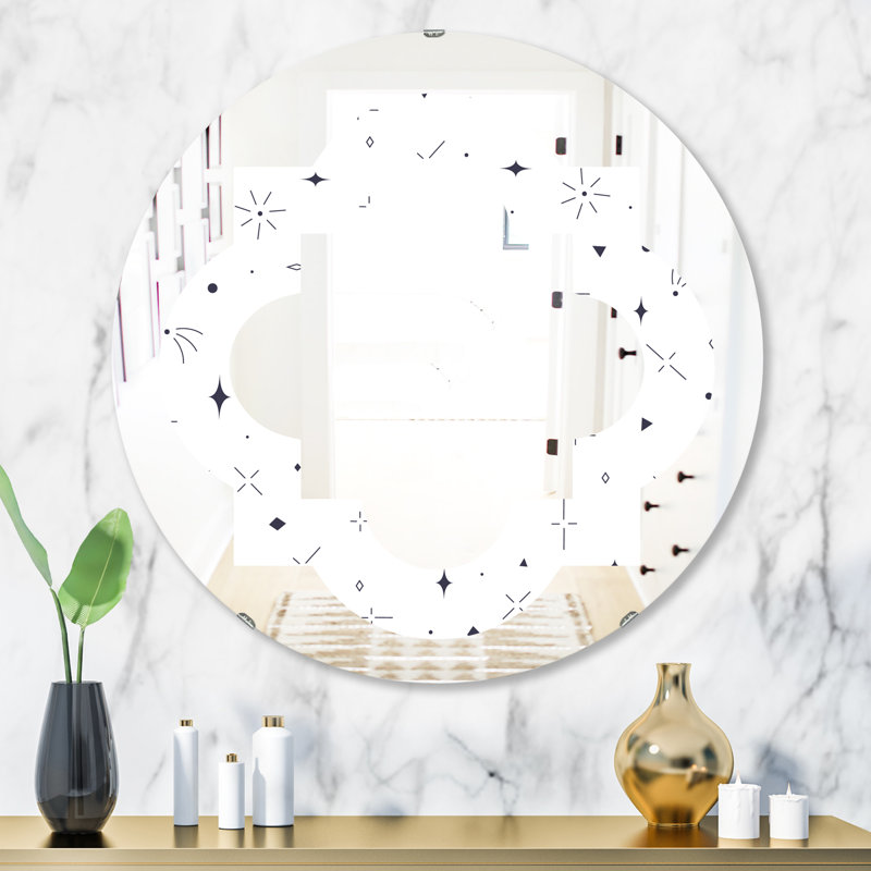 Miroir mural quadrilobe, H 23,6 po x l 23,6 po