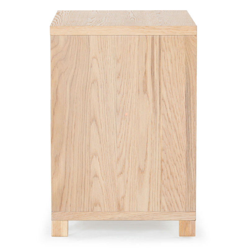 Tobiette 2 Drawer Wood Nightstand, Oak