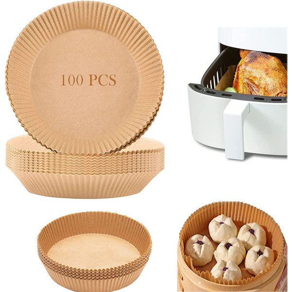 Air Fryer Paper Liners Disposable: 8 inch Max XL Large Cooker Air Fryer Disposable Paper Liners, 100pcs Oil Proof Parchment Sheets Round Basket Bowl