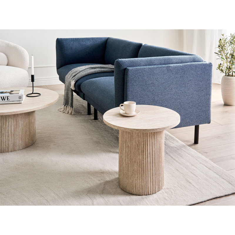 Meith Travertine Effect Side Table
