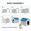 Niche pour chien d'extérieur en plastique pour petits chiens de taille moyenne, abri pour animaux résistant aux intempéries avec construction en PP durable pour le patio et la cour