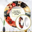 Motif botanique tropical coucher de soleil - miroir mural décoratif floral, miroir rond rose, impression d'art en métal-99625394