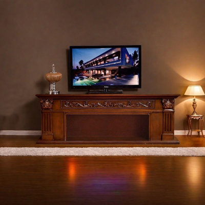 Three-dimensional carving craft fireplace