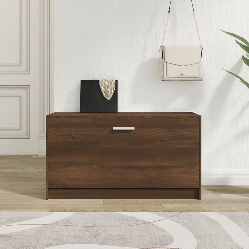 Aubrie Storage Bench, Brown Oak