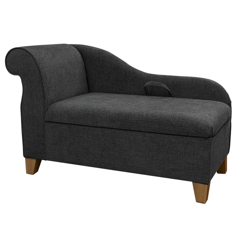 Upholstered Chaise Lounge, Grey