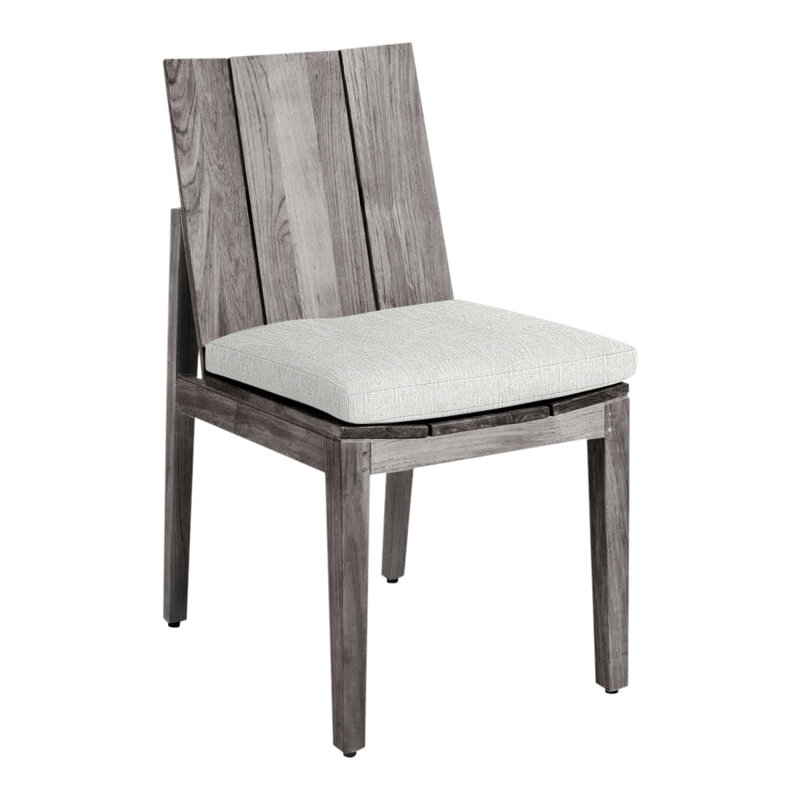 Chaise d'appoint en teck Ashland - Huître, Teck huître, Pas de soudure, Bali perle