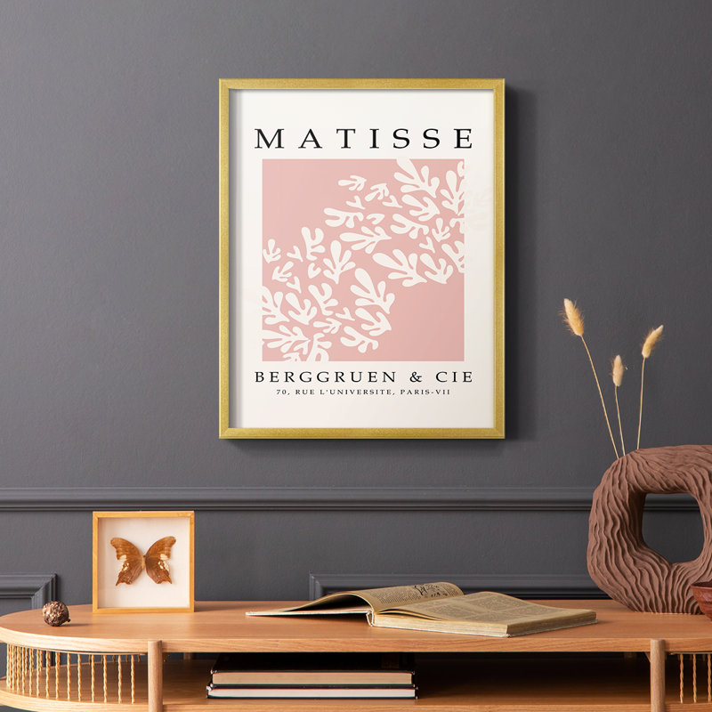 Matisse Cxxix, reproduction encadrée - bois massif, Or, H 20 po x l 16 po