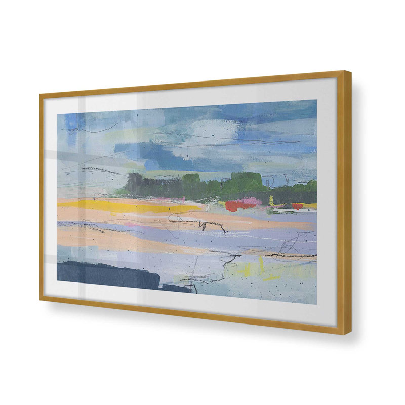 «Twilight's First Glow» encadré sur papier par Jan Weiss, Or poli, H 9,25 po x l 11,25 po x P 1,25 po