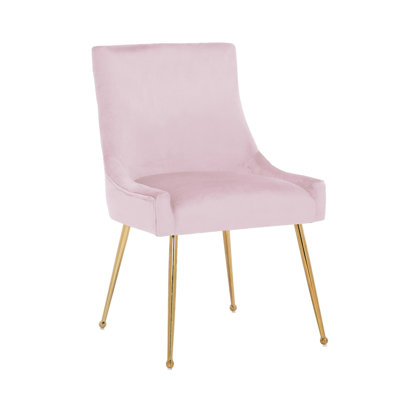 Chaise d'appoint en velours et acier inoxydable