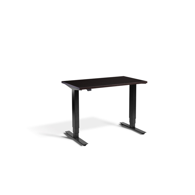 Mirano Adjustable Metal Base Standing Desk, Black, Wenge