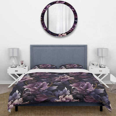 Amelinda Shadowed Elegance Moody Patterns II - Ensemble de housse de couette à motif floral - Polyester microfibre