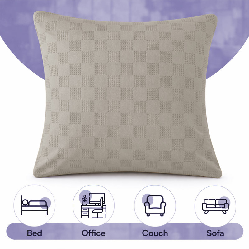 Square Cushion Cover, BEIGE