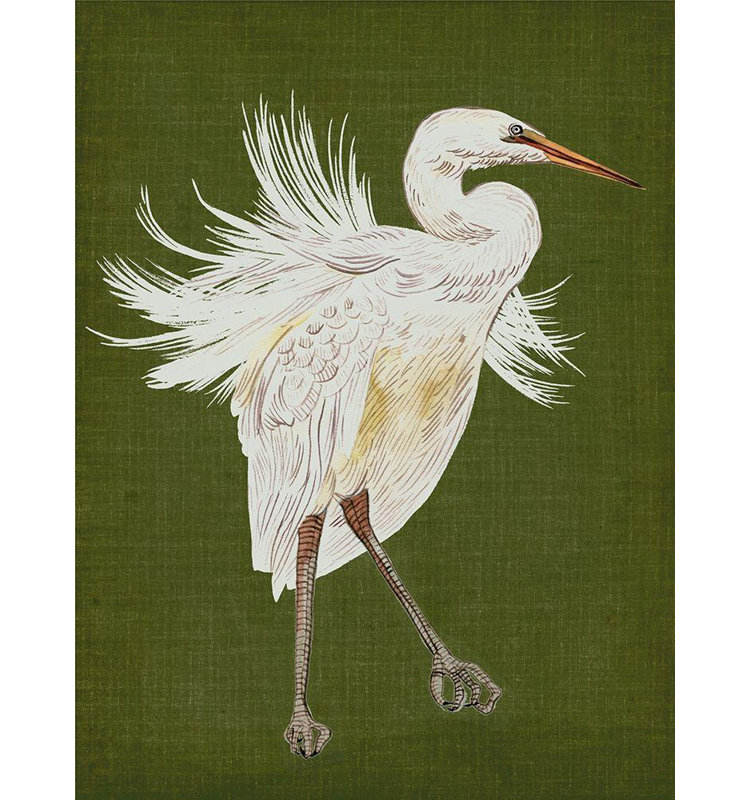 «Red Barrel Studio®», toile tendue par Melissa Wang, Heron Plumage I