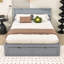 Lit plateforme en bois avec tiroir de rangement et tête de lit-743472501-743472500